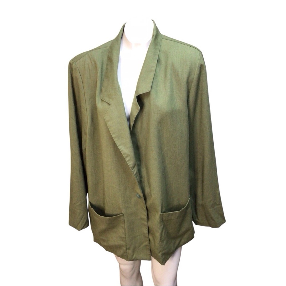 Alfred Dunner Green Blazer Lightweight Suit Jacket EUC size 42